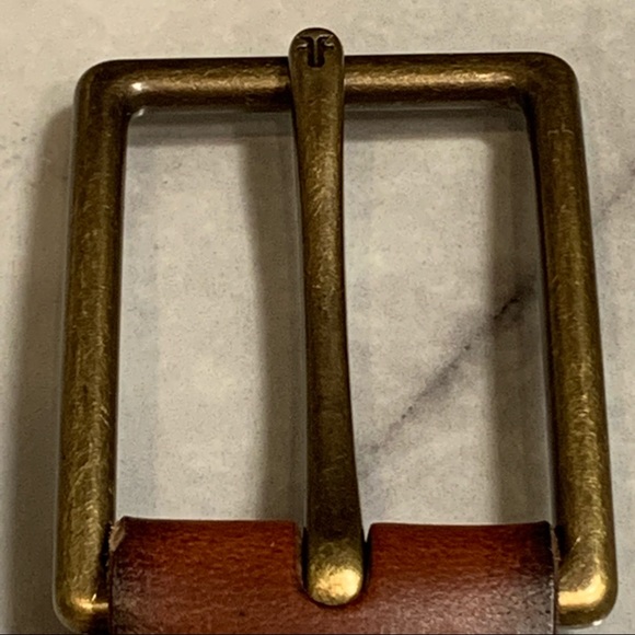 Frye Men’s Genuine Leather Brown Stitched Belt - Picture 5 of 16